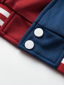 Aesthetic Post Nam Sọc Khối màu Áo khoác bóng chày - Nhiều màu - Xem 4