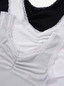 SHEIN LUNE 3pcs Trang trí ren Xù Áo ba lỗ - Nhiều màu - Xem 3