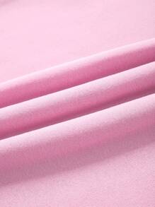 SHEIN EZwear Hơn Cartoon & Đồ họa chữ cái Thả vai Áo nỉ - Hồng - Xem 4