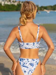 SHEIN Swim 女士比基尼套装 夏季海滩 - 彩色 - 查看 2