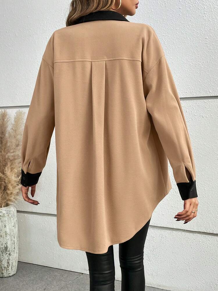 Women's Khaki Woolen Coat