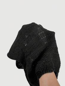 SHEIN MOD Women's Sparkly Sequin Patchwork Sweater Vest - Black - View 5