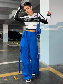 SHEIN EZwear Camiseta De Impresión De Carreras De Coches - Multicolor - Ver 4