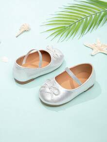 新款嬰兒簡約休閒平底鞋,適用於戶外活動 - 銀色 - 查看 2