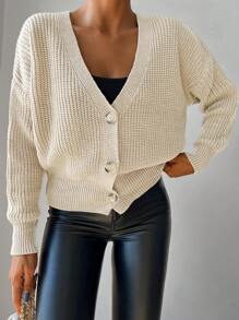 EURMUSE 紐扣門襟落肩開襟衫