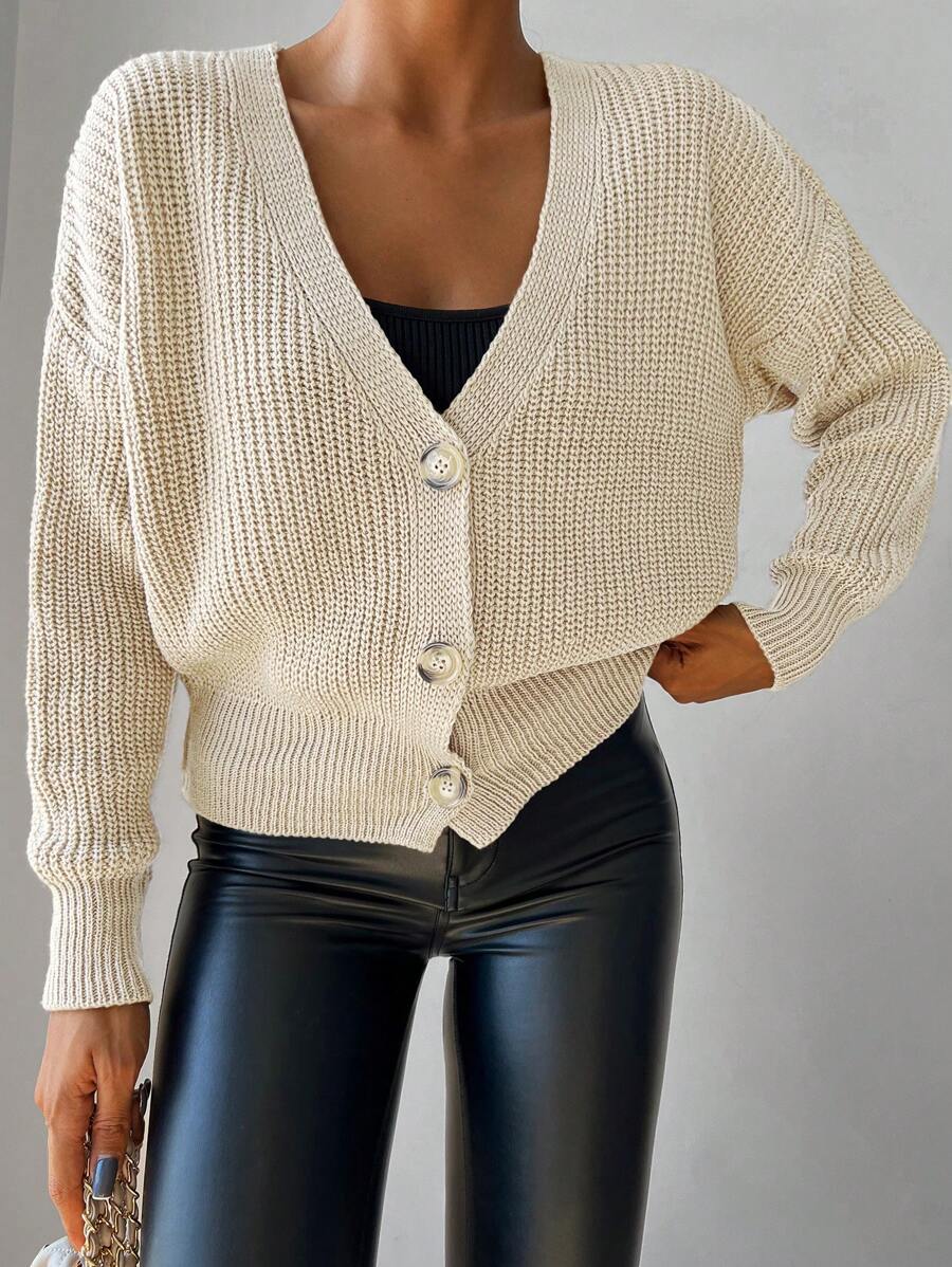 EURMUSE 紐扣門襟落肩開襟衫