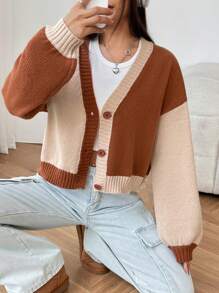 SHEIN EZwear 女士開襟衫 - 棕色 - 查看 3