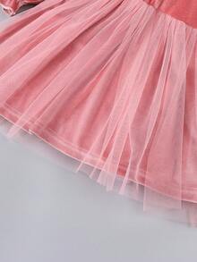 絲絨連身裙 - 粉色 - 查看 3