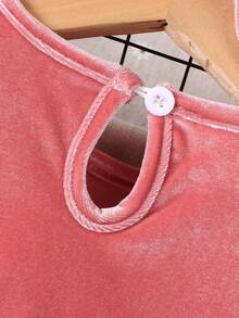 絲絨連身裙 - 粉色 - 查看 5