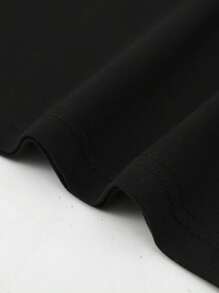 Manfinity Roghcode Áo thun nam tay raglan họa tiết chữ màu sắc rộng rãi - màu đen - Xem 3