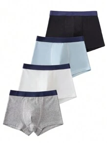 4 件裝男童字母印花內衣 - 彩色 - 查看 2