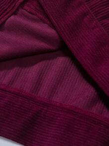 Manfinity Homme 男士翻蓋口袋灰絨外套 - 酒紅色 - 查看 4