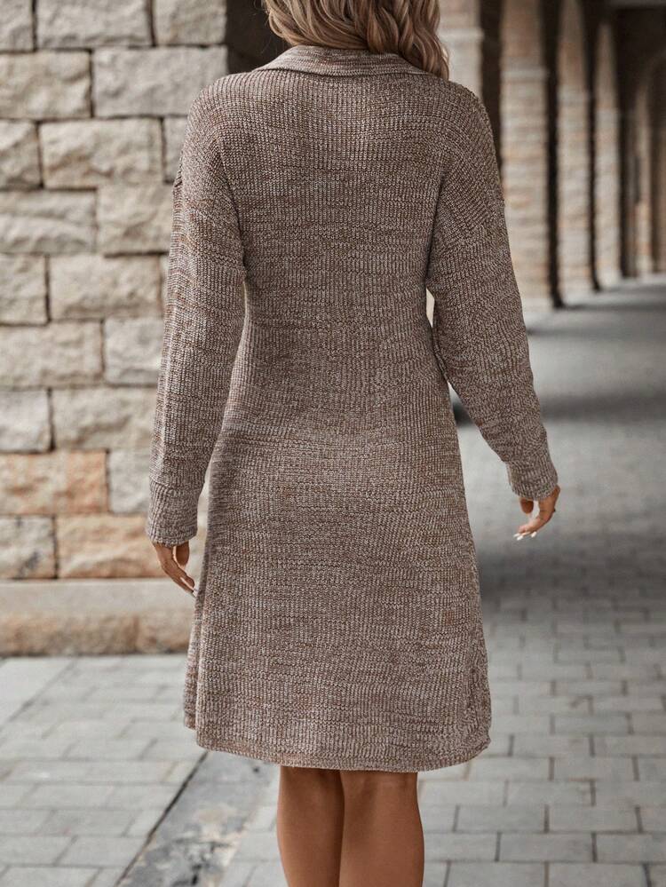 Space Dye Drop Shoulder Sweater Dress