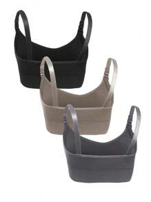 Moonlight&Mama 孕婦3入組無縫哺乳內衣，適用於母親 - 彩色 - 查看 4