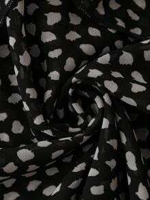 SHEIN CURVE+ 大尺碼女性斑點波浪邊印花裙 - 彩色 - 查看 4