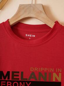 字母圖案T恤 - 紅色 - 查看 3