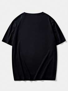 ROMWE MEN Anime Men Car & Letter Graphic Y2k T-Shirt - Black - View 2