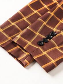 Manfinity Mode Men 1pc Plaid Print Single Breasted Blazer - Multicolor - View 4