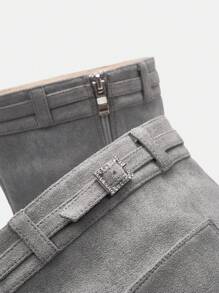 女士中筒靴 - 灰色 - 查看 12