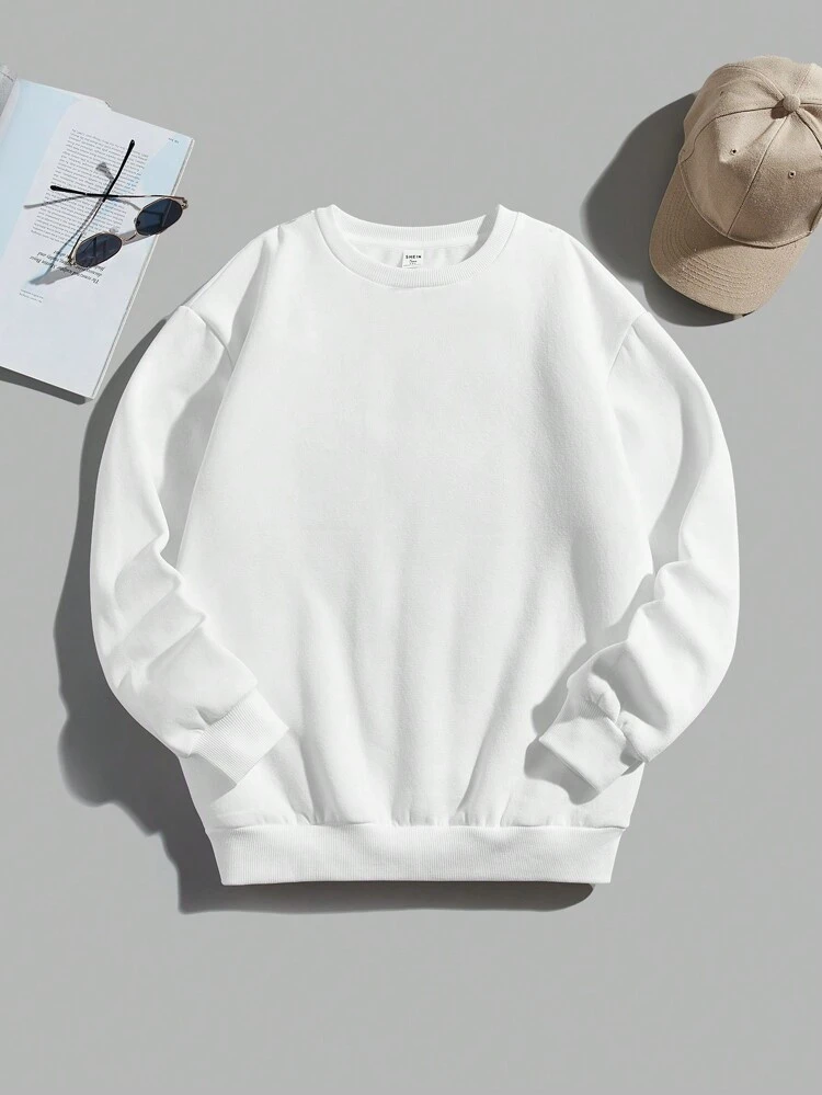 Boys' Casual Round Neck Sweatshirt With Cartoon Character & Letter Print