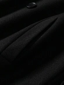 Manfinity Homme 男士寬鬆版型雙排扣大衣配皮帶 - 黑色 - 查看 7