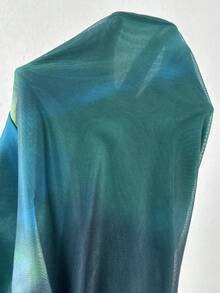 SHEIN Unity Camiseta crop de tie dye fruncido delantero de manga raglán - Verde - Ver 7