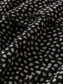 SHEIN CURVE+ 大尺碼女性斑點波浪邊印花裙 - 彩色 - 查看 3