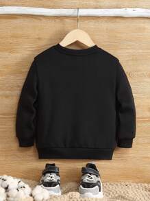 SHEIN Young Boy Magic Tube Print Sweatshirt - Black - View 2