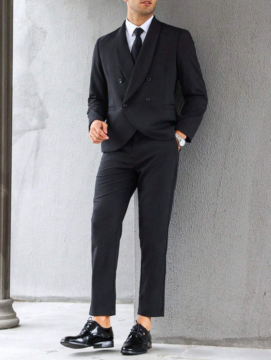 Manfinity Mode Men Double Breasted Blazer & Suit Pants