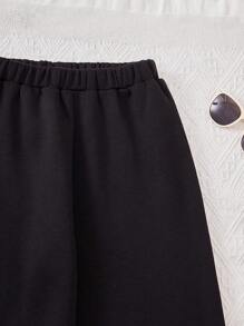 Cô gái Tween In bướm Quần thể thao - màu đen - Xem 5