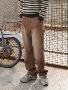 DAZY Men Slant Pocket Straight Leg Jeans - Brown - View 1