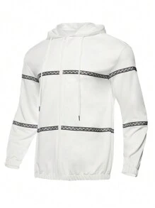Gym Rark Chaqueta deportiva con cordón y patrón geométrico, estilo de novio, para hombre - Blanco - Ver 7