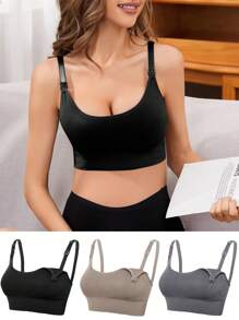 Moonlight&Mama 孕婦3入組無縫哺乳內衣，適用於母親 - 彩色 - 查看 8