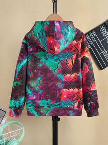 SHEIN Fantacosmos Tween Boy Colorful Print Long Sleeve Sweatshirt - Multicolor - View 2