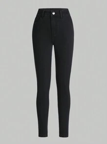 SHEIN Wildeya Jeans de cor sólida para meninas pré-adolescentes