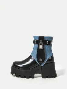 SheIn ICON 1 Pair Fashionable Boots - Blue - View 7