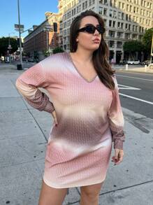 SHEIN Essnce 大尺寸漸層連身裙 - 彩色 - 查看 3