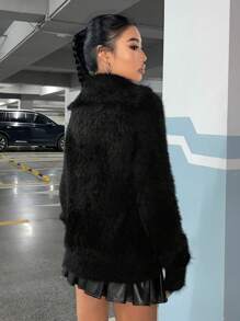 Muchica Women's Zip-front Cardigan - Black - View 2