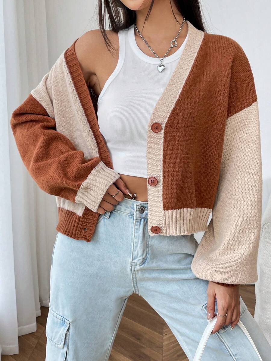 SHEIN EZwear 女士開襟衫 - 棕色 - 查看 1