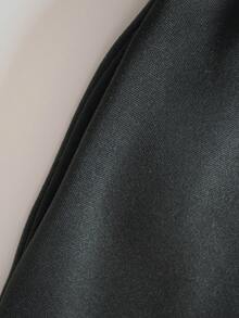 SHEIN EZwear Của phụ nữ Lá thư In Dây rút Hoodie Áo nỉ - Màu xám đen - Xem 4