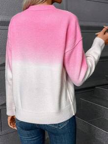 SHEIN Essnce Bóng Thả vai Áo len - Hồng - Xem 2