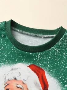 Young Girl Christmas Print Sweatshirt & Flare Leg Pants