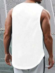 Manfinity LEGND Men's Skull & Barbell Printed Tank Top - White - View 2