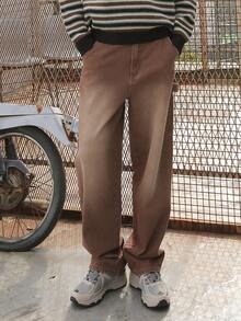 DAZY Men Slant Pocket Straight Leg Jeans - Brown - View 6