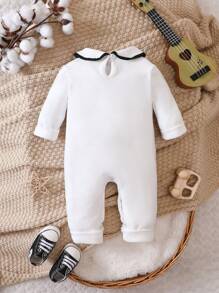 Baby Boy Tie Patched Button Detail 2 In 1 Jumpsuit With Tie - Multicolor - View 2