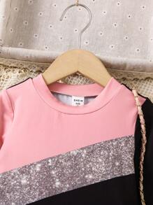 SHEIN Young Girl Color-Block Dress - Multicolor - View 6