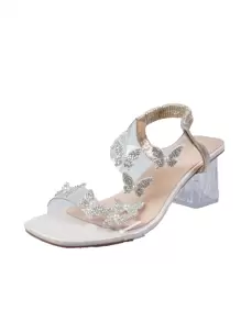 Modische Frauen Sandaletten mit Schmetterling Strass- und Kristalldekor, Plateau-Absatz und quadratischer Zehenpartie, Knöchelriemen, elegante und wunderschöne High-Heel Schuhe für Sommer-Partys und Valentinstag