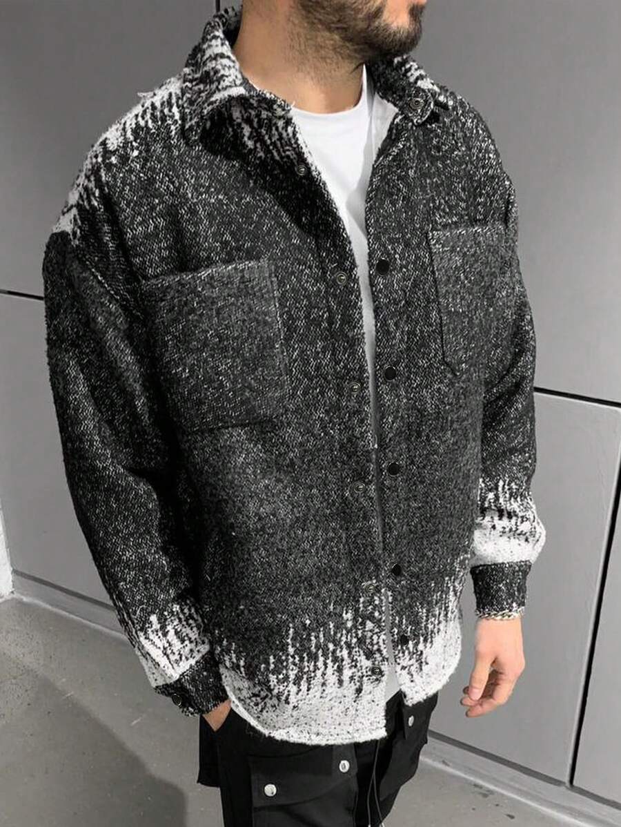 Manfinity Homme Nam Khối màu Len Áo khoác - Nhiều màu - Xem 1