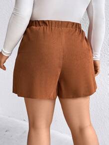 SHEIN LUNE Plus Short À Détail Plié À Poche