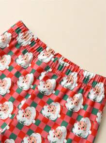 Young Girl Christmas Print Sweatshirt & Flare Leg Pants